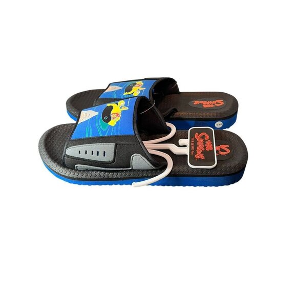 NEW Men's 9/10 Slip On Sandals Homer The Simpsons Rare Men's Slides Strap Shark - Picture 4 of 9